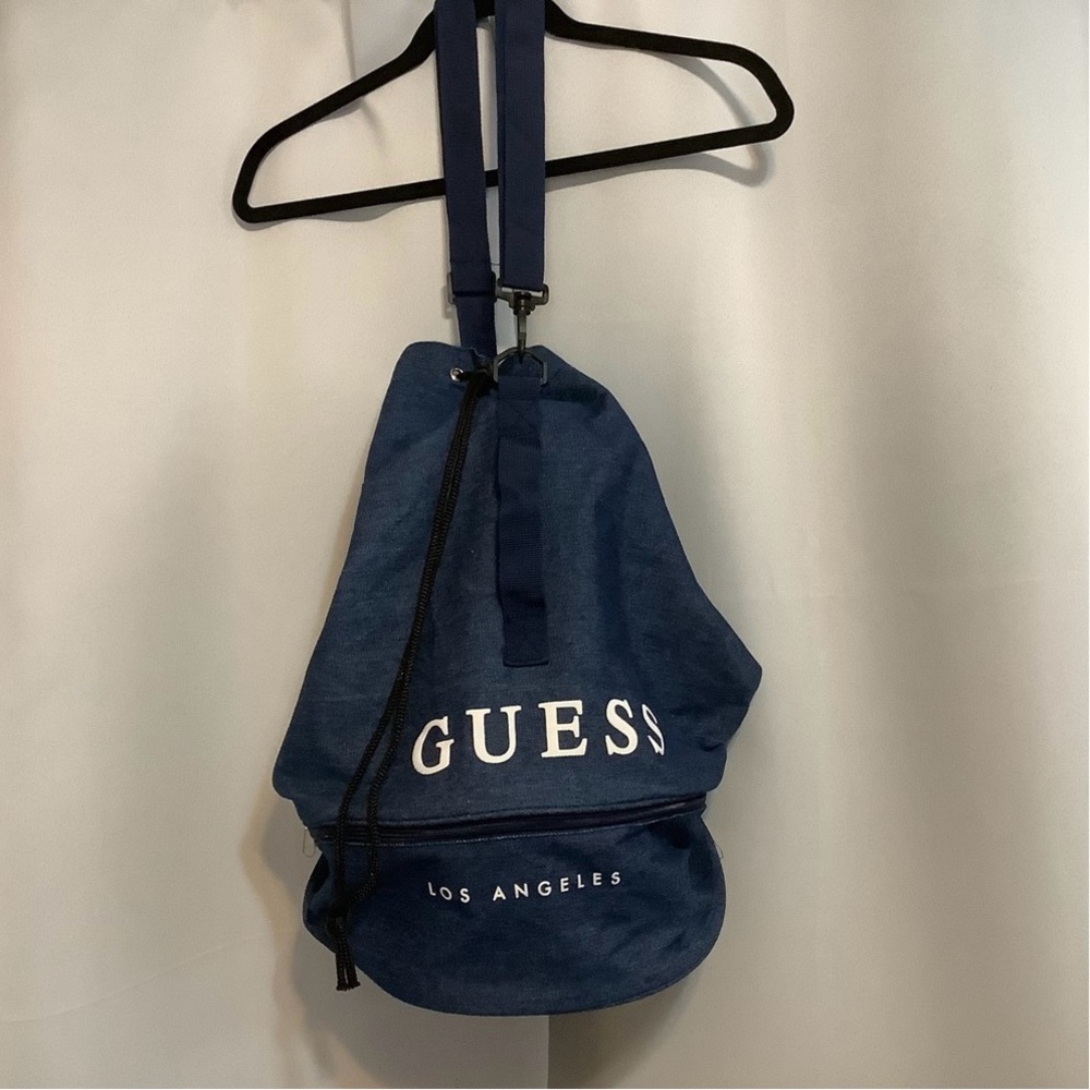 Guess Bag Denim Backpack Tote Blue